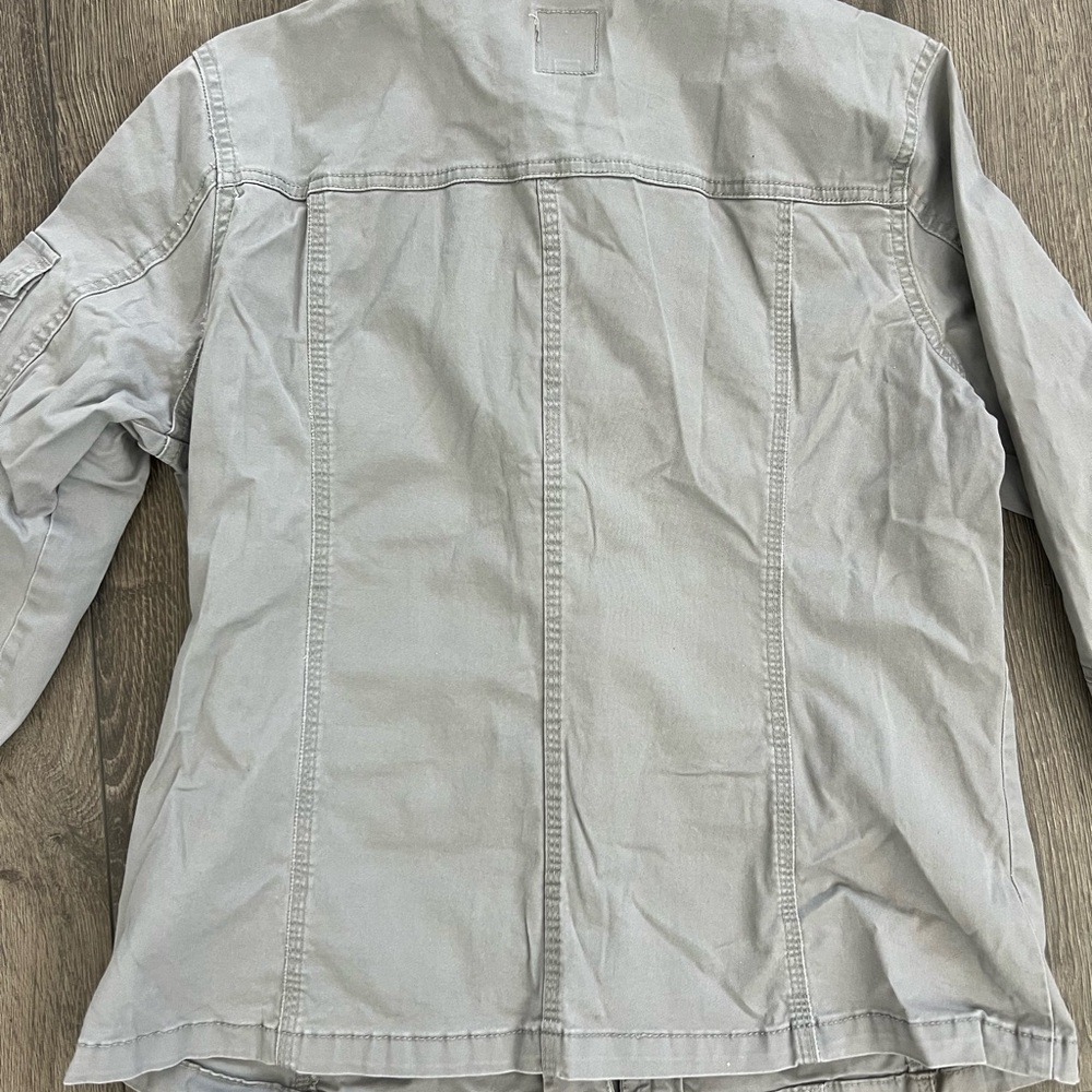 Kensie Jeans Military Utility Jacket Womens Size L Cargo Pockets Zip Front - Picture 8 of 14